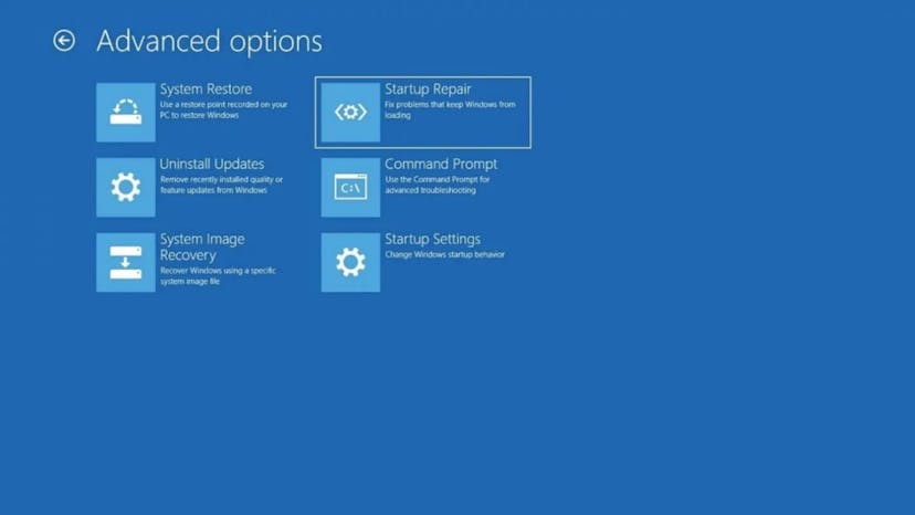 Windows fails to boot and stuck at startup repair options