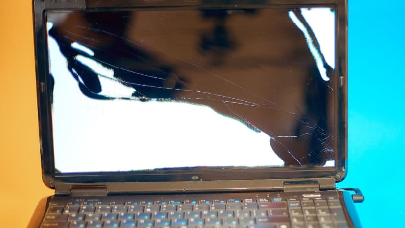 Broken laptop screen. Image is shattered or distorted. Typically caused by ... You? Broken laptop screen. Image is shattered or distorted. Typically caused by ... You?