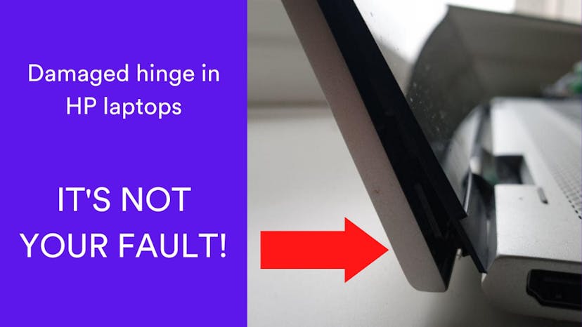 Damaged hinges on HP laptops