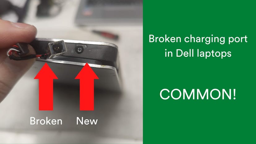 Dell laptop with broken charging port vs a new one