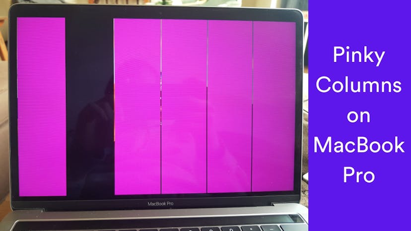 Pinky or purple color columns on Apple MacBook Pro laptops