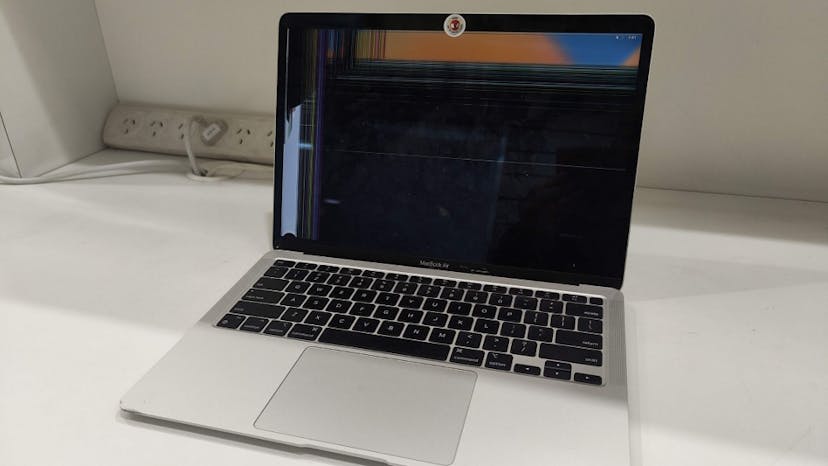 Cracked screen on Apple MacBook Pro Retina Display laptop